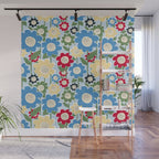 Flowerscape field - charming blue Wall Mural Gallery Image 1
