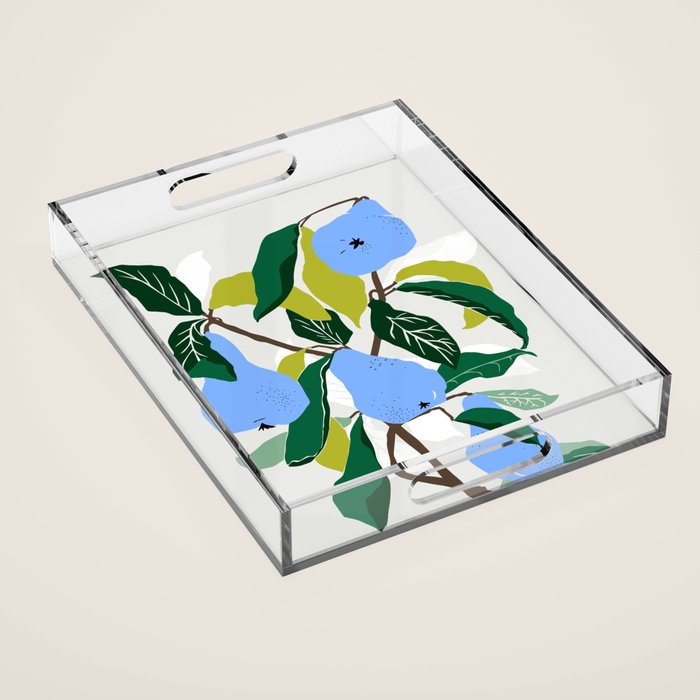 Blue Pears Acrylic Tray Gallery Image 1