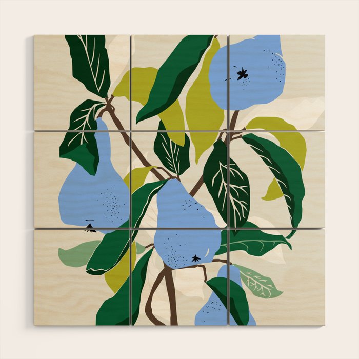 Blue Pears Wood Wall Art Gallery Image 1
