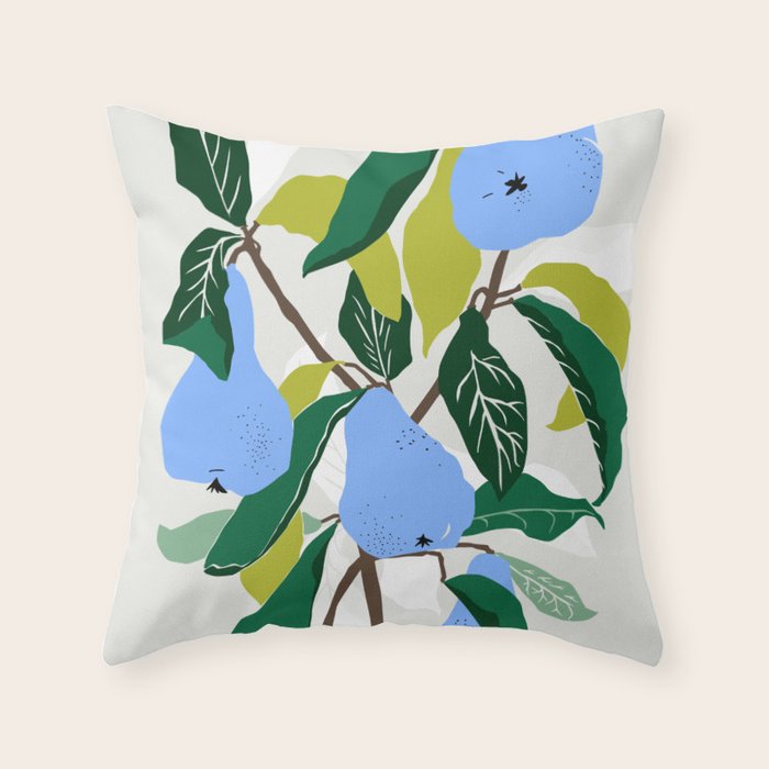 Blue Pears Throw Pillow Gallery Image 6