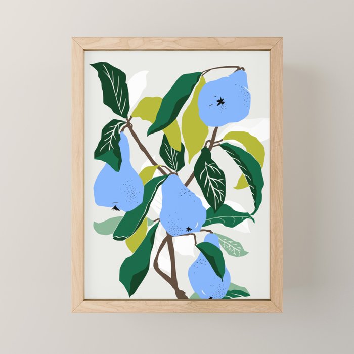 Blue Pears Mini Art Print Gallery Image 1