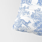 Toile de Jouy Vintage French Exotic Jungle Forest Blue & White Pillow Sham Gallery Image 4