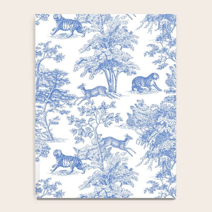 Toile de Jouy Vintage French Exotic Jungle Forest Blue & White Notebook Gallery Image 4