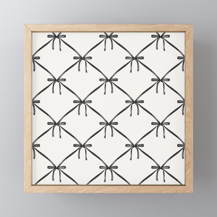 Bows & Ribbons Pattern IV Black and White Mini Art Print Gallery Image 1