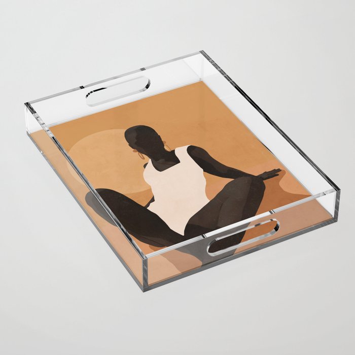 Minimal Abstract Art Sunset Girl 4 Acrylic Tray Gallery Image 1