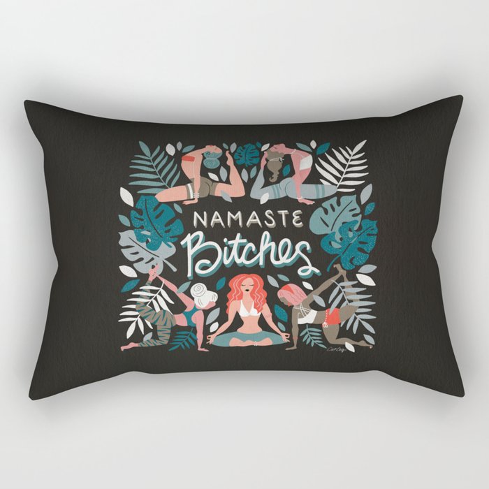 Namaste, Bitches - Charcoal Palette Rectangular Pillow Gallery Image 2