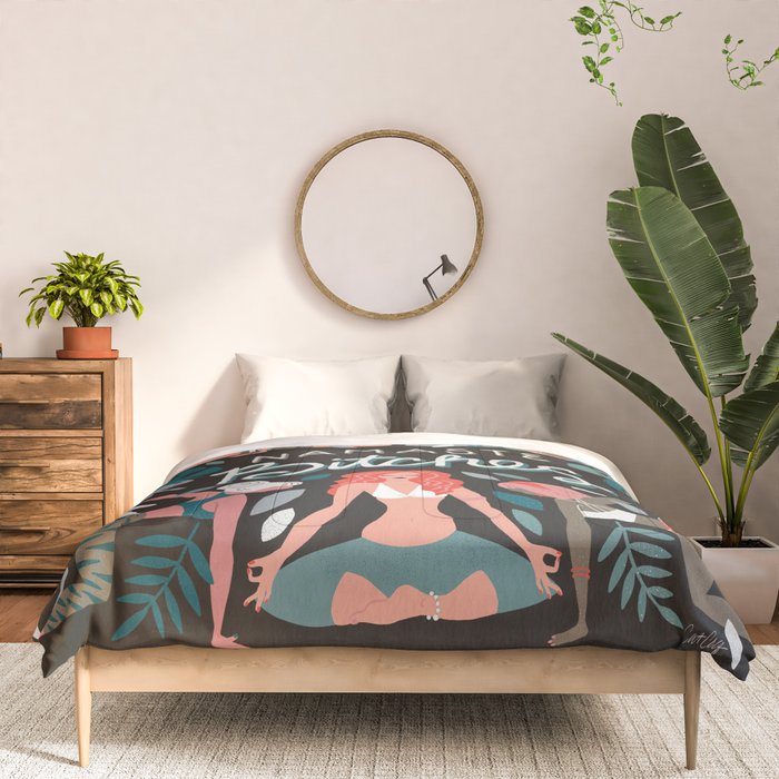 Namaste, Bitches - Charcoal Palette Comforter Gallery Image 3
