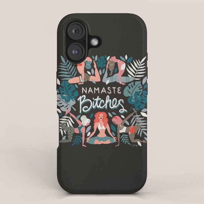 Namaste, Bitches - Charcoal Palette iPhone Case Gallery Image 1