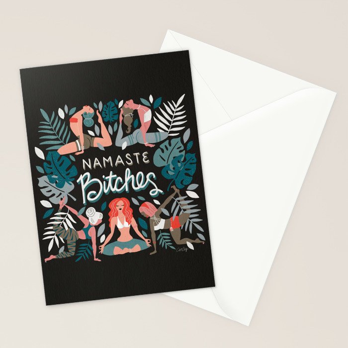 Namaste, Bitches - Charcoal Palette Stationery Card Gallery Image 2