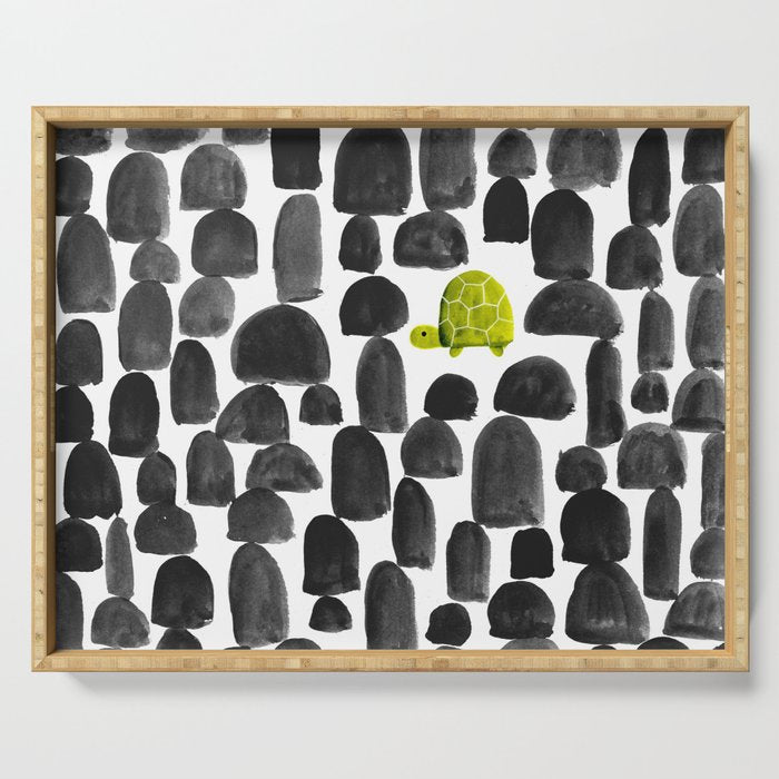 Turtle in Stone Garden Serving Tray Gallery Image 1
