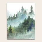 Watercolor Pine Forest Mountains in the Fog Notebook Gallery Image 4