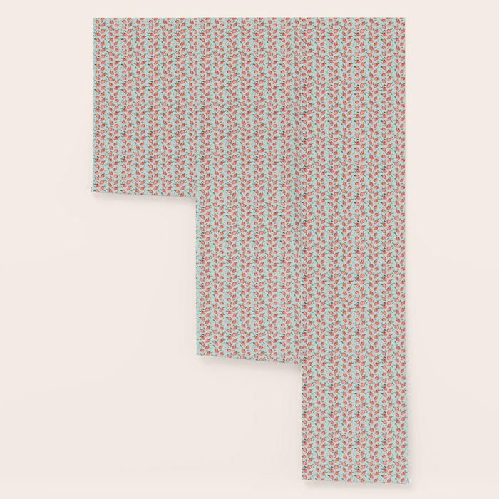 Watercolor painting of tropical strawberries on light greenish blue pattern Wallpaper Gallery Image 3