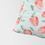 Watercolor painting of tropical strawberries on light greenish blue pattern Pillow Sham Gallery Image 4