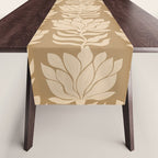 Beige Modern Abstract Flowers Table Runner Gallery Image 1