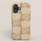 Beige Modern Abstract Flowers iPhone Case Gallery Image 1