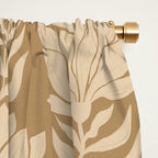 Beige Modern Abstract Flowers Window Curtain Gallery Image 2