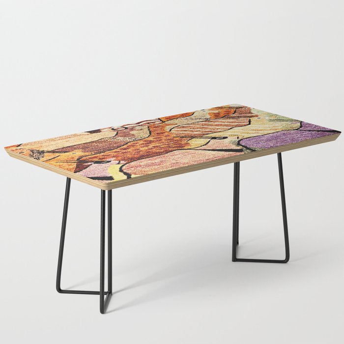 Vintage African Animal Rug Print Coffee Table Gallery Image 1