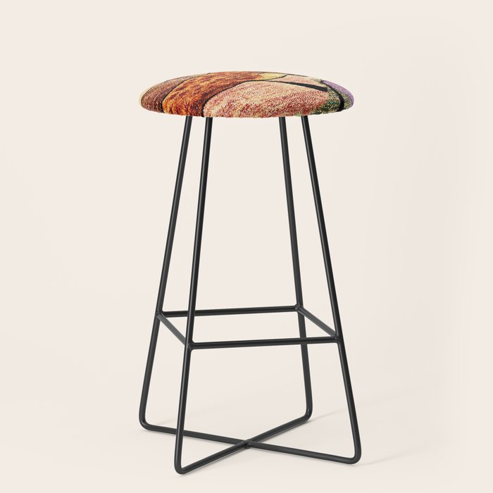 Vintage African Animal Rug Print Stool Gallery Image 1