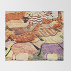 Vintage African Animal Rug Print Throw Blanket Gallery Image 2