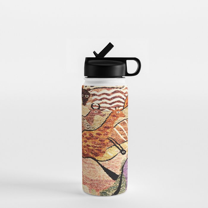 Vintage African Animal Rug Print Water Bottle Gallery Image 1