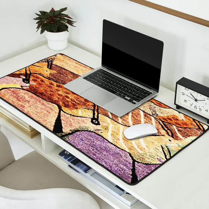 Vintage African Animal Rug Print Desk Mat Gallery Image 2