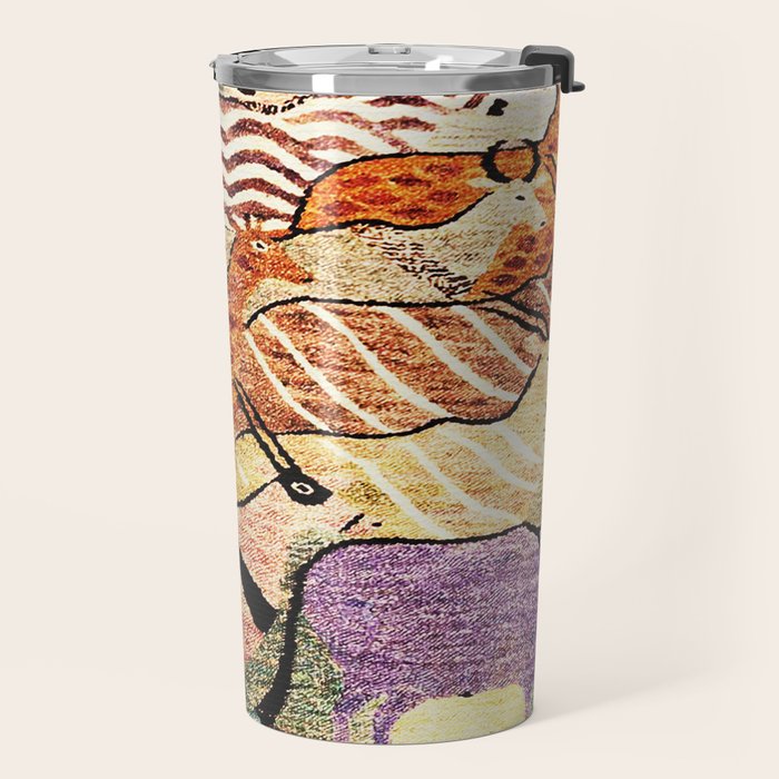 Vintage African Animal Rug Print Travel Mug Gallery Image 2