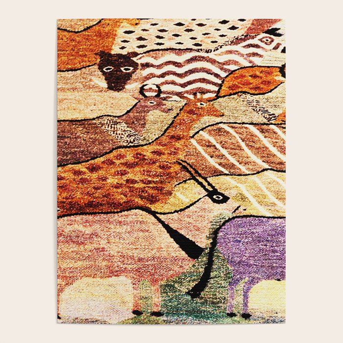 Vintage African Animal Rug Print Poster Gallery Image 4