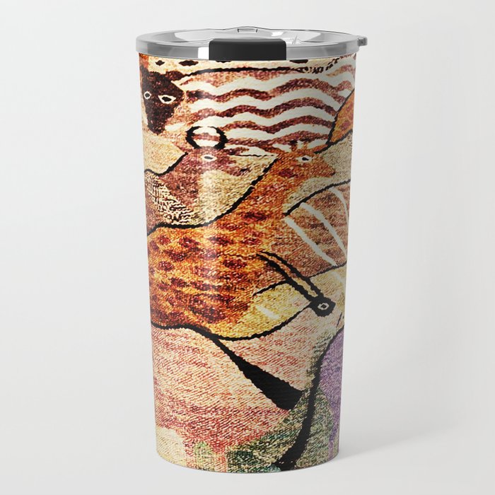 Vintage African Animal Rug Print Travel Mug Gallery Image 1