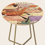 Vintage African Animal Rug Print Side Table Gallery Image 2