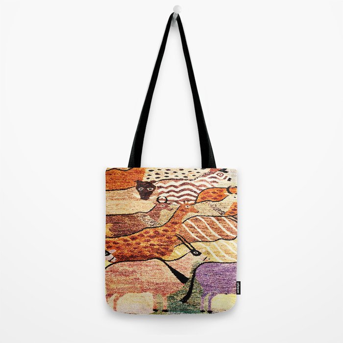 Vintage African Animal Rug Print Tote Bag Gallery Image 2