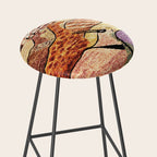 Vintage African Animal Rug Print Stool Gallery Image 2