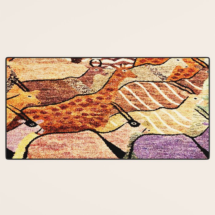 Vintage African Animal Rug Print Desk Mat Gallery Image 3