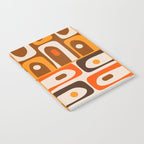 Mid Century Modern Piquet Retro Abstract Multi Pattern in 70s Orange and Brown Notebook Gallery Image 2