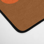 Mid Century Modern Piquet Retro Abstract Multi Pattern in 70s Orange and Brown Desk Mat Gallery Image 4