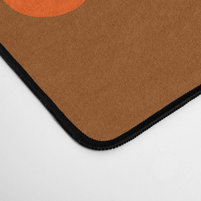 Mid Century Modern Piquet Retro Abstract Multi Pattern in 70s Orange and Brown Desk Mat Gallery Image 4