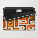 Mid Century Modern Piquet Retro Abstract Multi Pattern in 70s Orange and Brown Laptop Sleeve Gallery Image 2