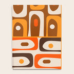 Mid Century Modern Piquet Retro Abstract Multi Pattern in 70s Orange and Brown Notebook Gallery Image 4