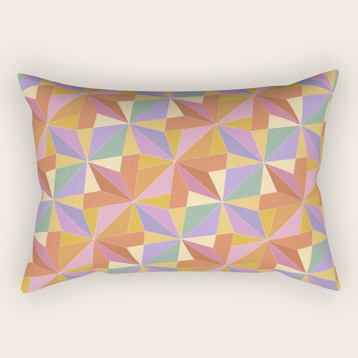 Kaleidoscope Tile Pattern VI Colorful Summer Rectangular Pillow Gallery Image 2