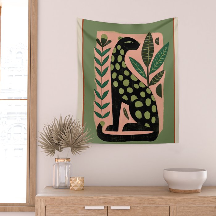 Spotted Cat Wall Tapestry Gallery Image 2