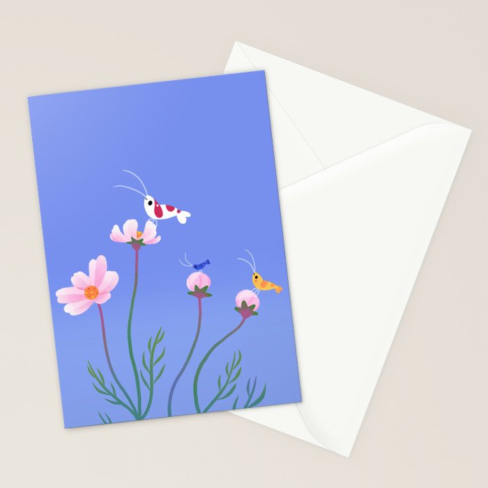 Cosmos and shrimp Stationery Card Gallery Image 2