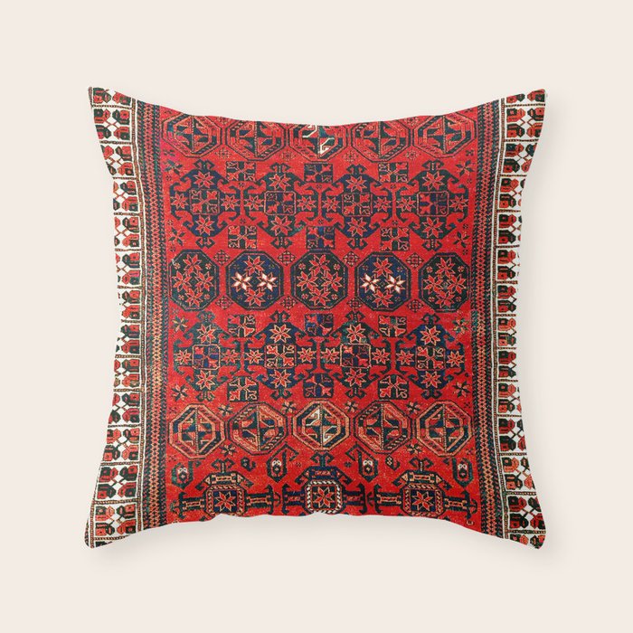 Baluch Khorasan Persian  Antique Rug Print Throw Pillow Gallery Image 1