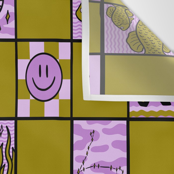 Pisces Checkered Print Wall Tapestry Gallery Image 3