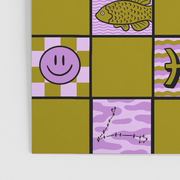 Pisces Checkered Print Poster Gallery Image 3