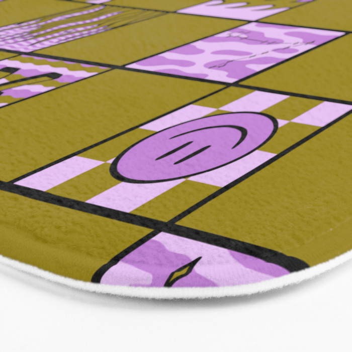 Pisces Checkered Print Bath Mat Gallery Image 3