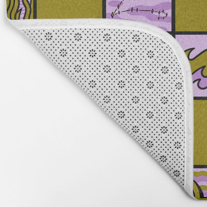 Pisces Checkered Print Bath Mat Gallery Image 2