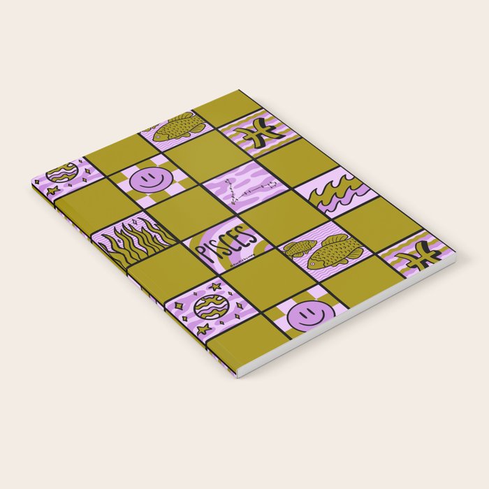 Pisces Checkered Print Notebook Gallery Image 1