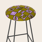 Pisces Checkered Print Stool Gallery Image 2