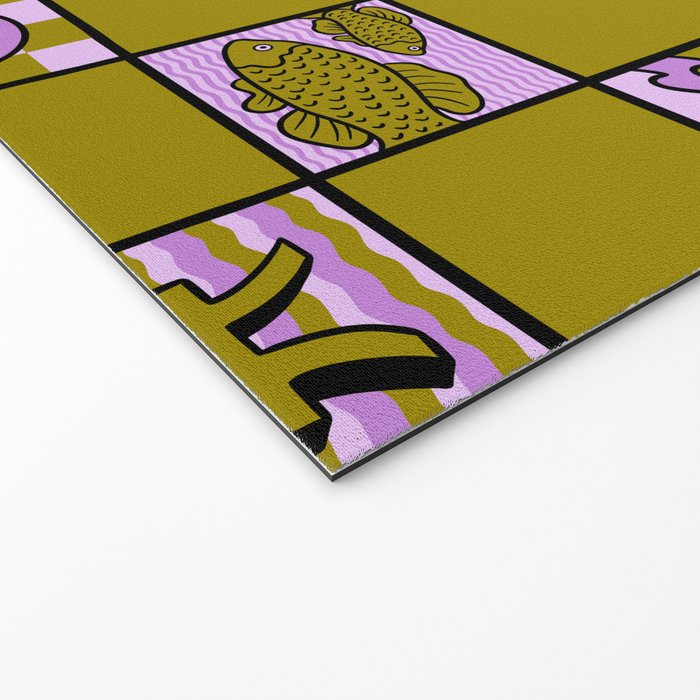 Pisces Checkered Print Welcome Mat Gallery Image 2