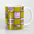 Pisces Checkered Print Coffee Mug Gallery Image 1