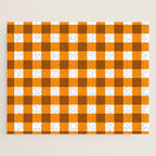 Retro Orange Gingham Check Jigsaw Puzzle Gallery Image 1